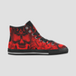 Red Skull High Top Canvas Shoes