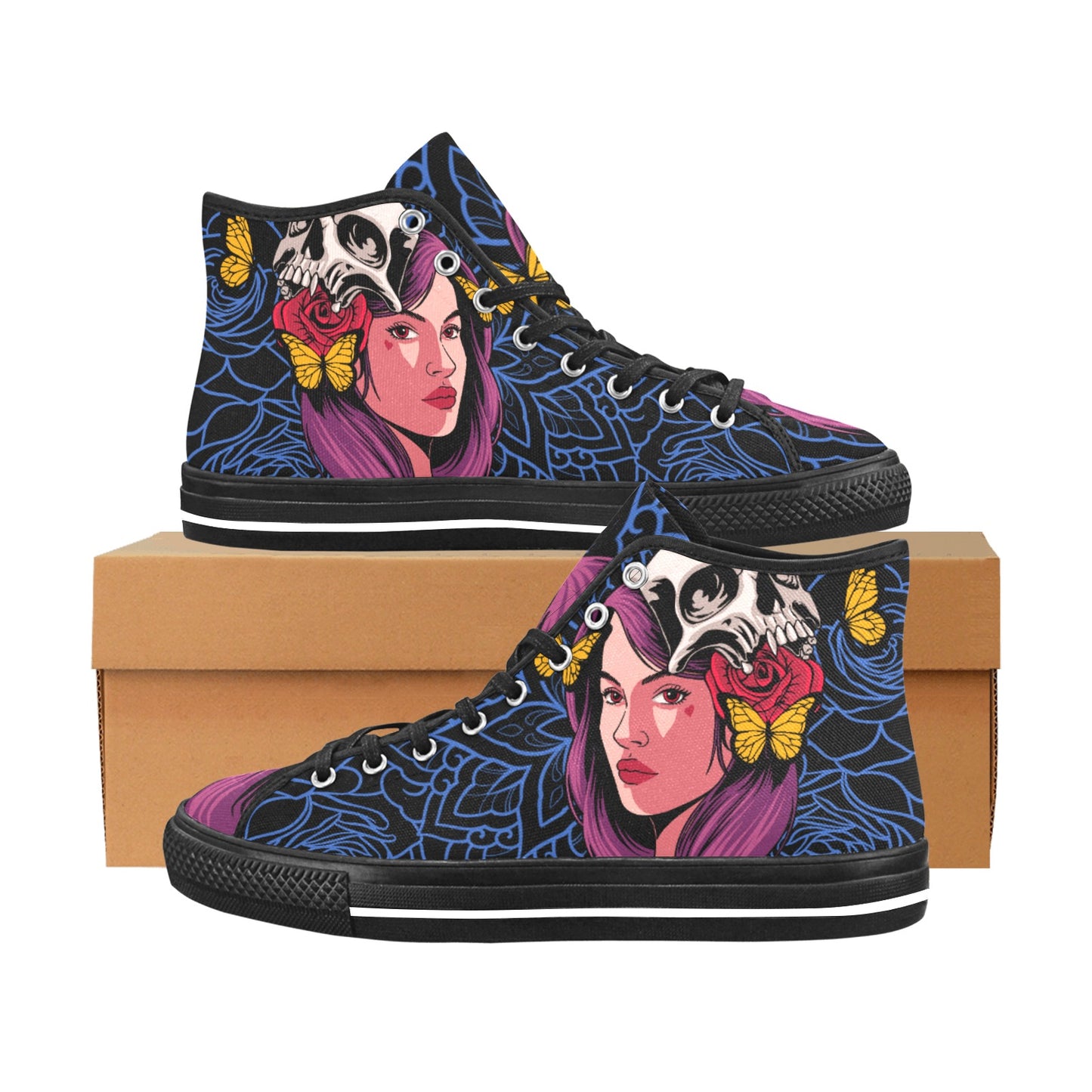 Anime Girl High Top Canvas Shoes