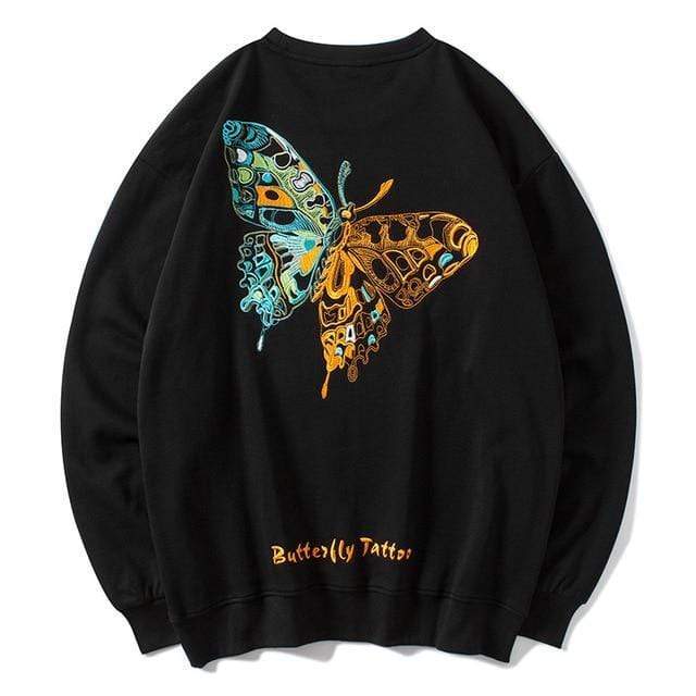 Rapper Store HOODIES & SWEATSHIRTS Butterfly Embroidered Sweatshirt
